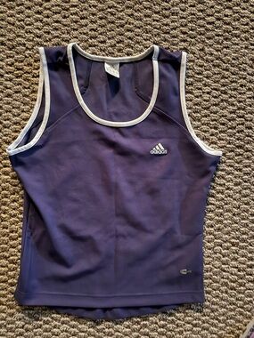 adidas Purple Tank with White Trim